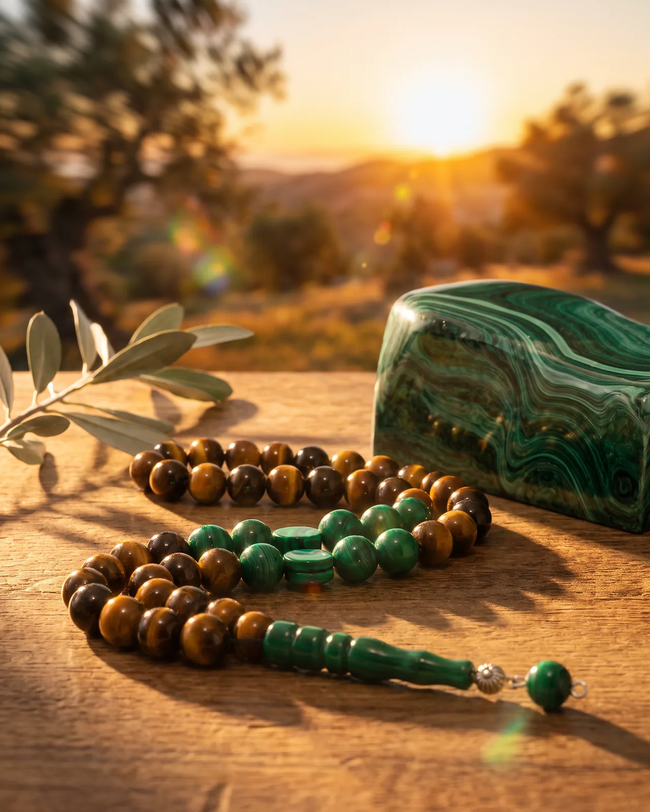 سبحة البرق من عين النمر والمالاكايت في ضوء الغروب